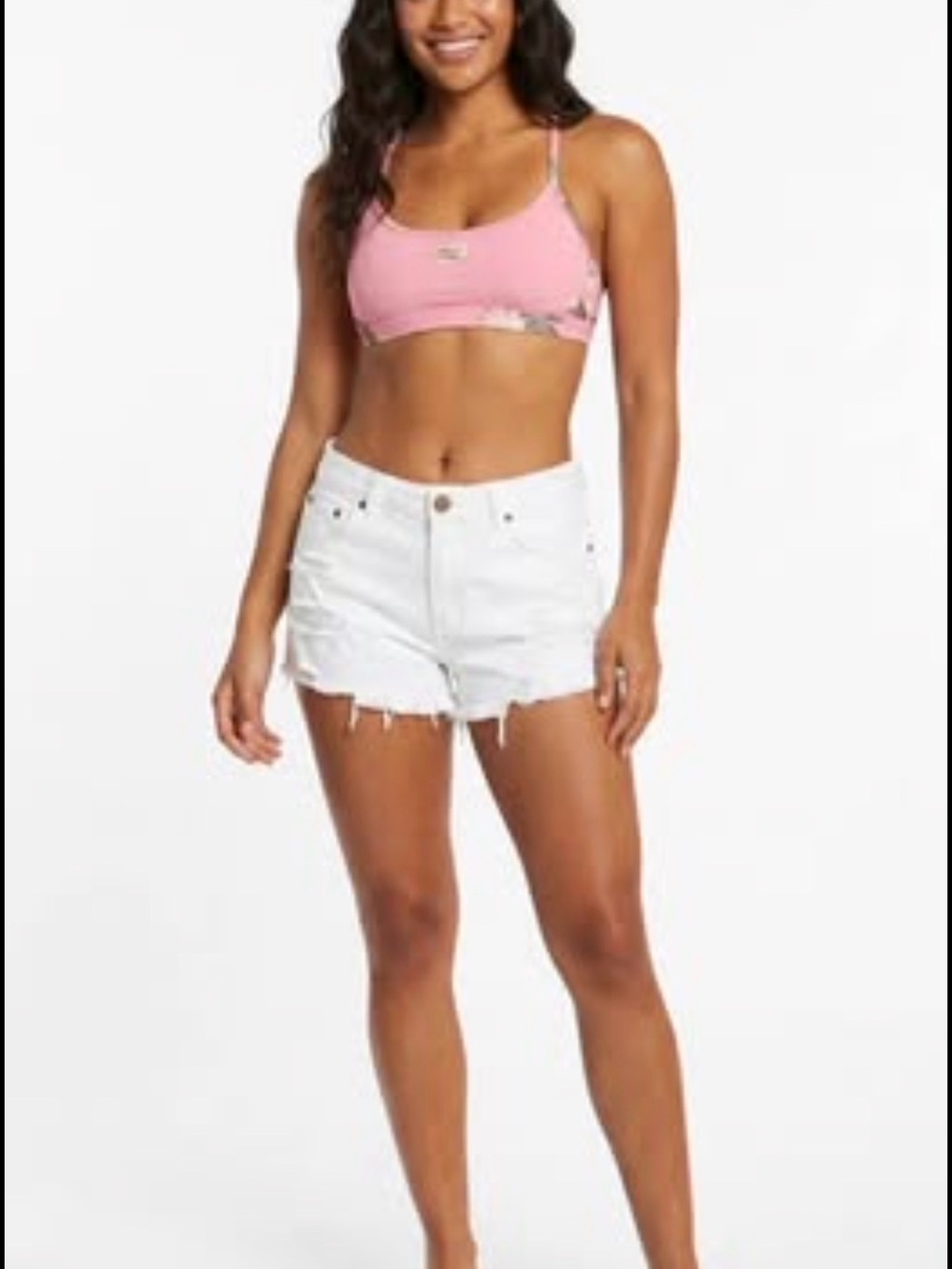 Aeropostale Women's White Denim Shorts Size 10 High Rise Shorty Cut Off